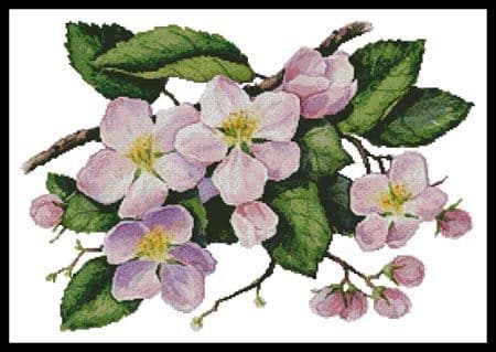 Apple Blossoms Painting by Artecy printed cross stitch chart